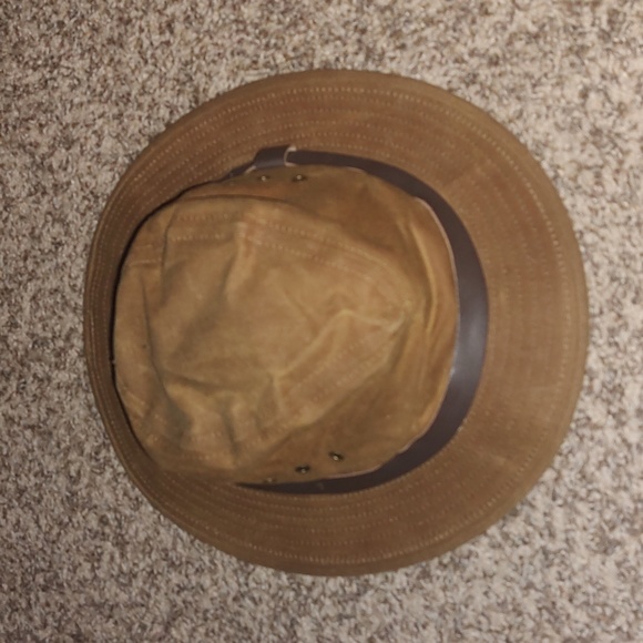 Vintage C.C FILSON Tin Cloth Waxed Canvas Packer Hat USA Safari Sz M - Picture 10 of 10